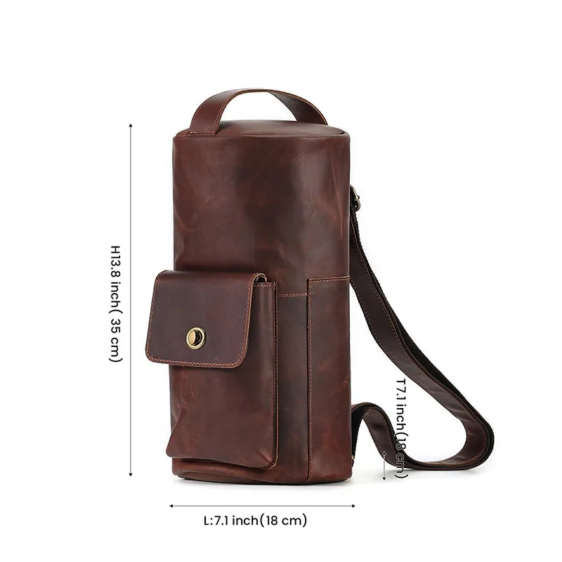 Rustic Trail Cylinder Leather Sling Bag
