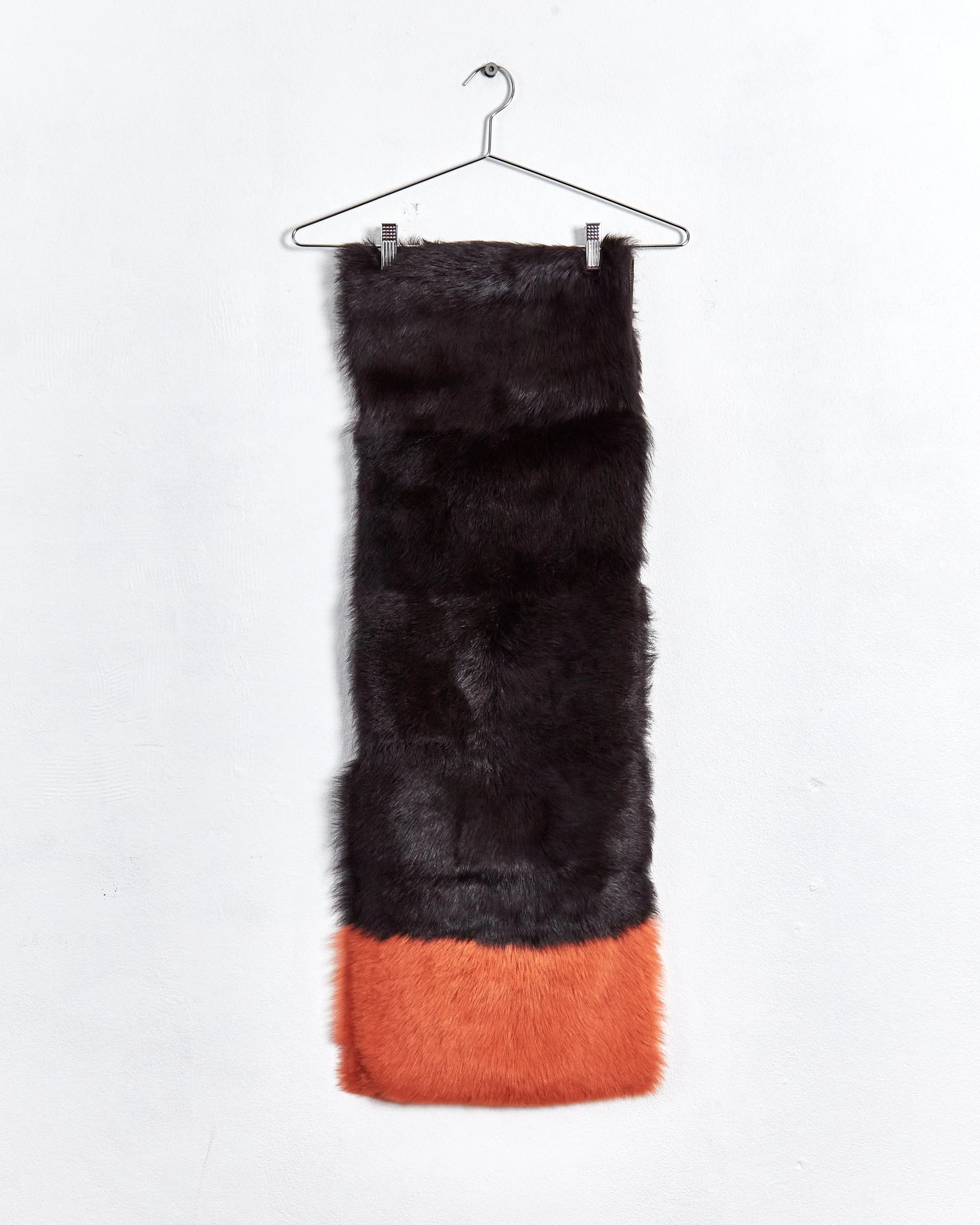 Scanlan Theodore 'toscana' shearling scarf, brown & orange
