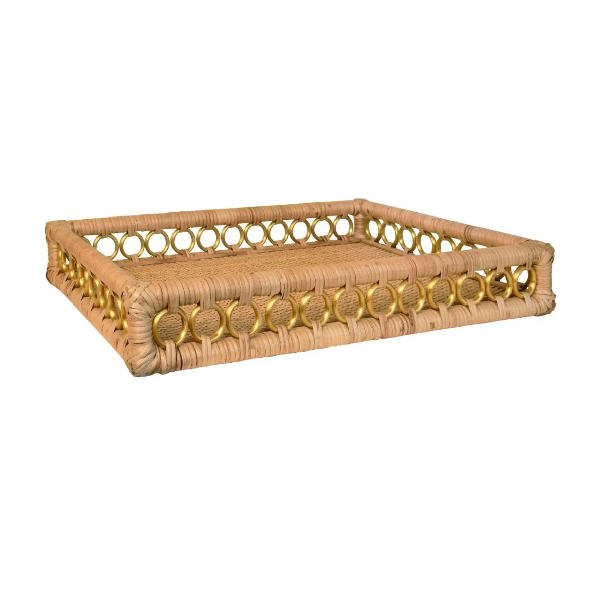 Tango Rattan Tray by Worlds Away