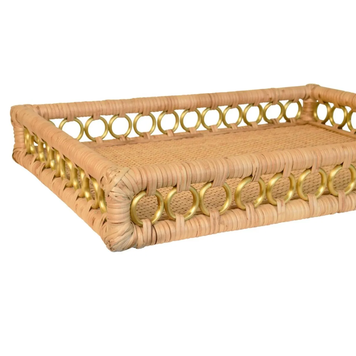 Tango Rattan Tray by Worlds Away