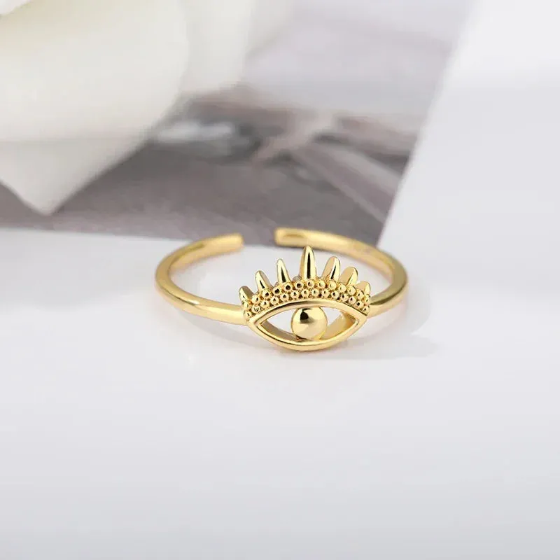 Vintage Stainless Steel Heart Gold Wedding Ring