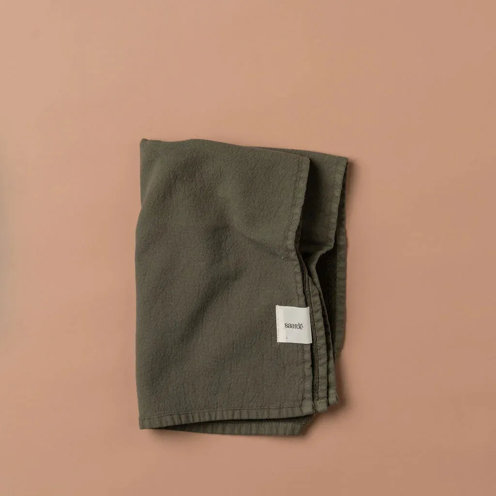 Vintage Wash Tea Towel Olive