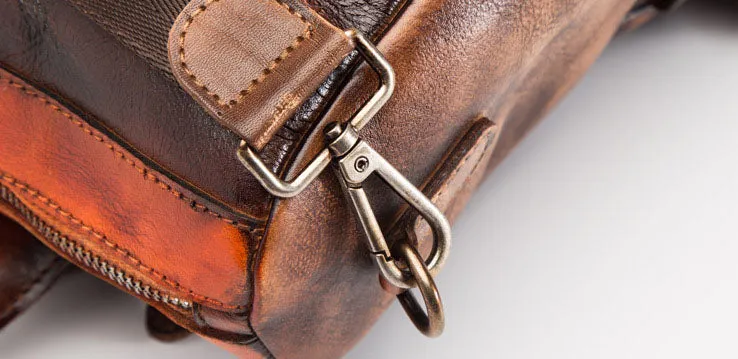 Vintage Womens Small Leather Backpack Purse With Headphone Cable Hole leather Rucksack Bag For Women