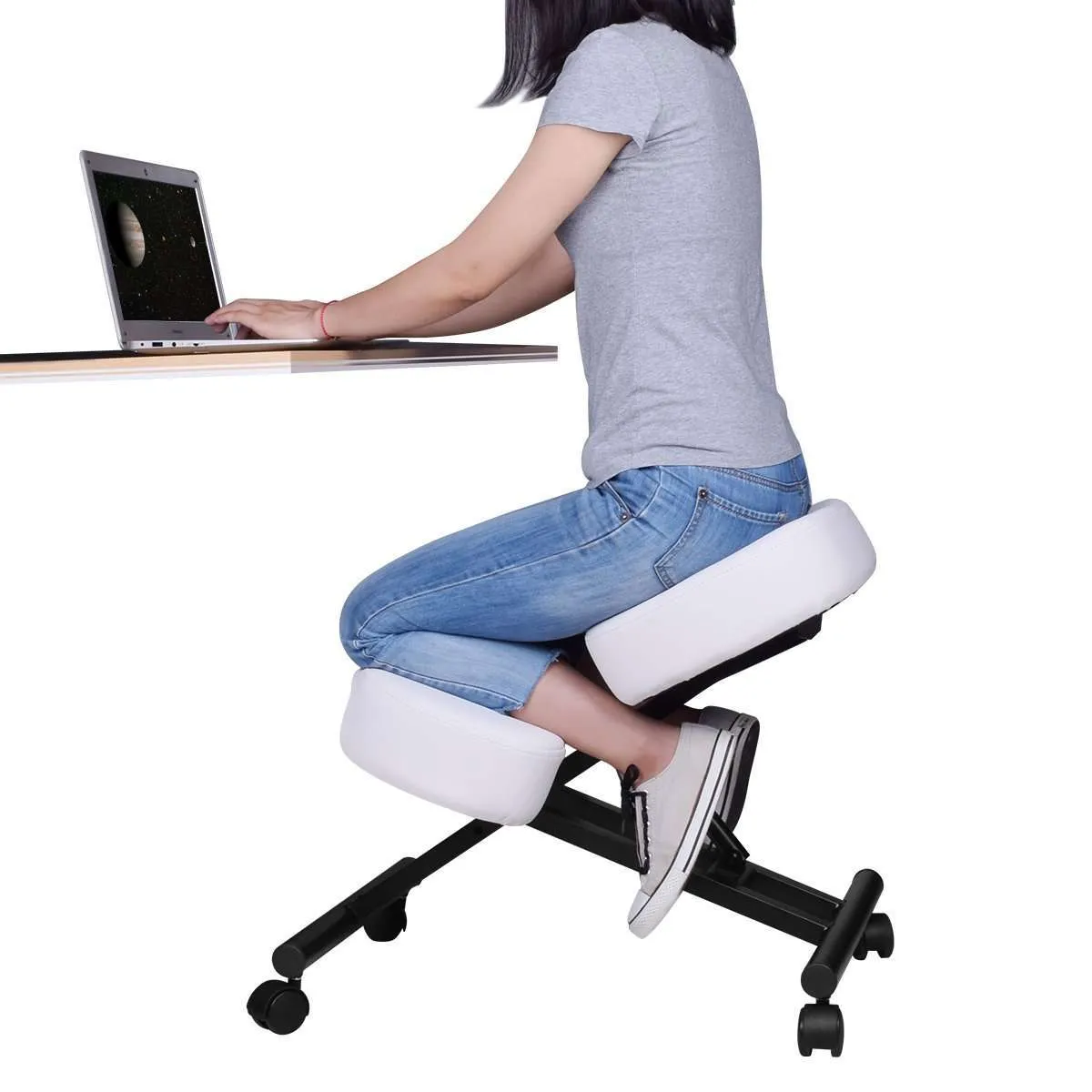 VIVO Dragonn Adjustable Ergonomic Kneeling Chair, DN-CH-K01B/K01W/K01G