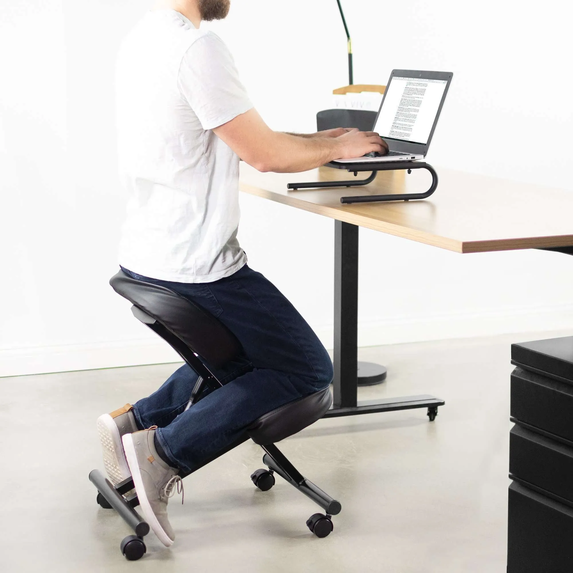 VIVO Dragonn Adjustable Ergonomic Kneeling Chair, DN-CH-K01B/K01W/K01G