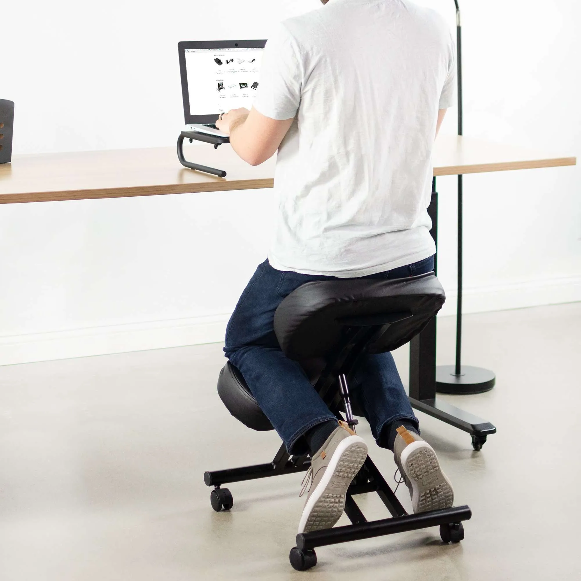 VIVO Dragonn Adjustable Ergonomic Kneeling Chair, DN-CH-K01B/K01W/K01G