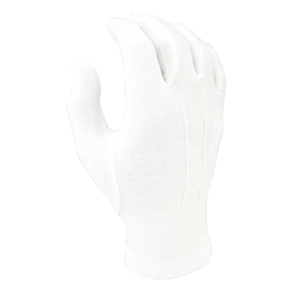 WG1000S - White Cotton Parade Gloves w/Snap Back
