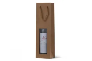 Wine Bottle Carry Bag Kraft with Window
