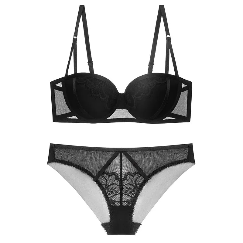 Women push-up bra sexy bra set women's lace underwear panties set pure desire small breast support special