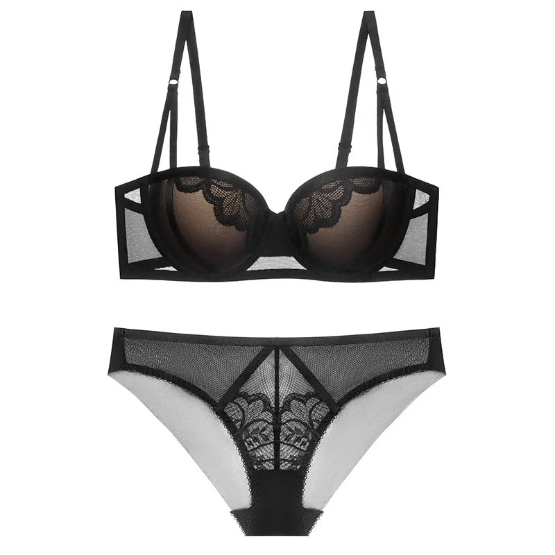 Women push-up bra sexy bra set women's lace underwear panties set pure desire small breast support special