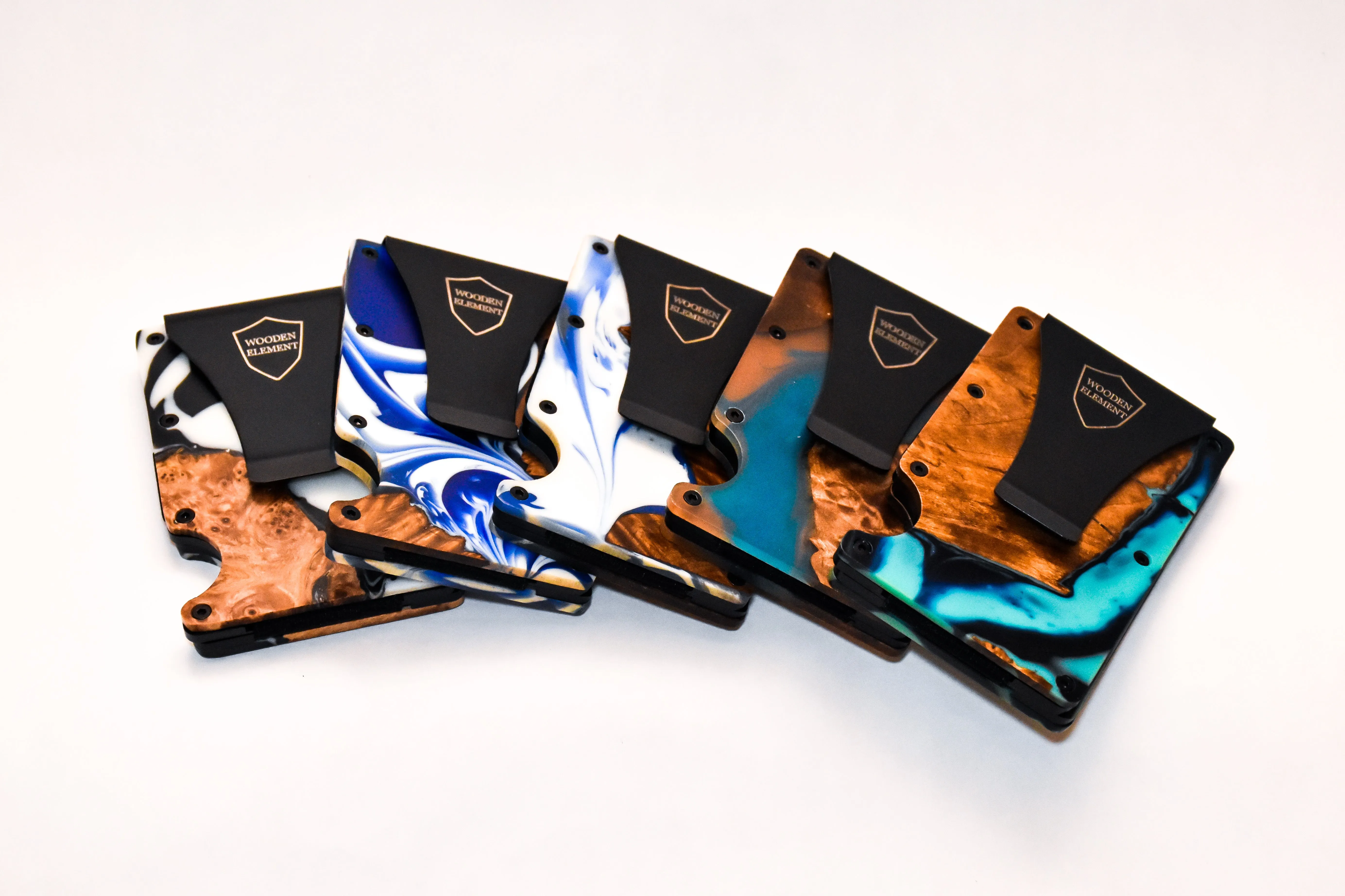 Wood and Resin Smart Wallet (Royal Blue   Light Blue)